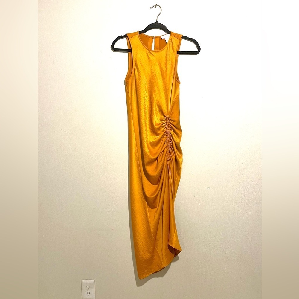 House of Harlow 1960 Ruched Side Event Evening Elegant Dress Burnt Orange XS‎